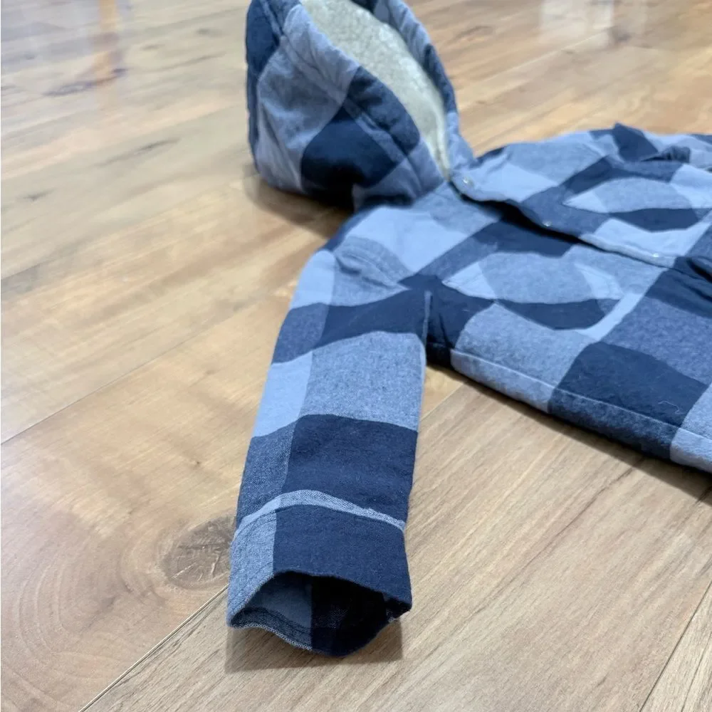 Gerber Blue Plaid Kids Hooded Jacket‎ Size 24 Months